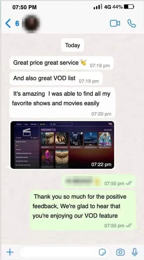 Mensaje de WhatsApp de un cliente 2
