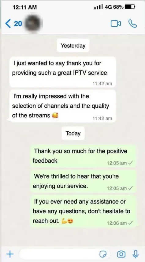 Mensaje de WhatsApp de un cliente 4