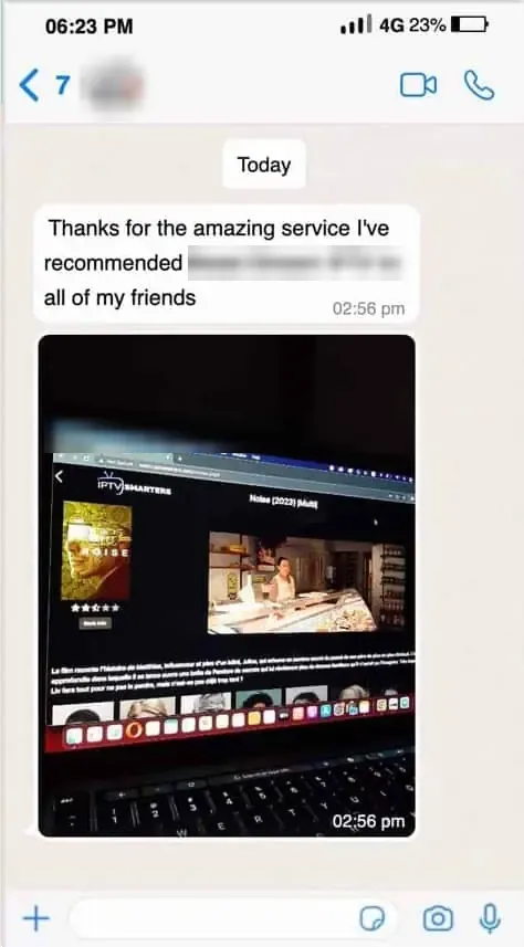 Mensaje de WhatsApp de un cliente 6