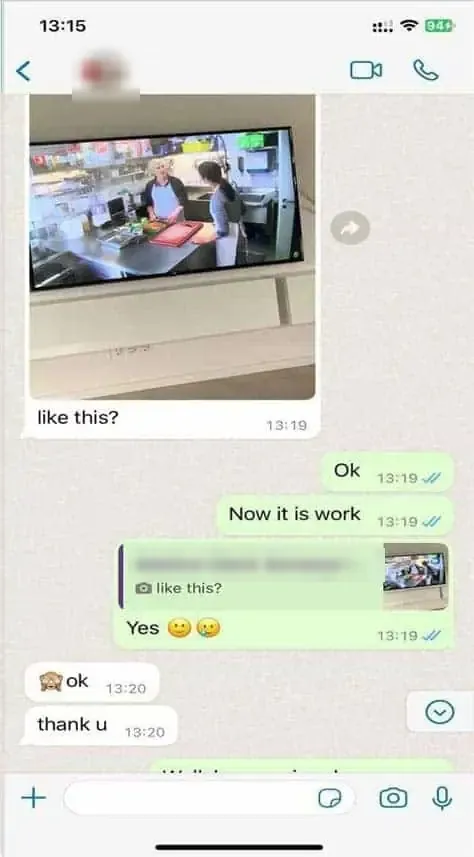 Mensaje de WhatsApp de un cliente 7