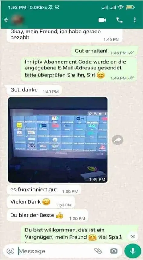 Mensaje de WhatsApp de un cliente 8